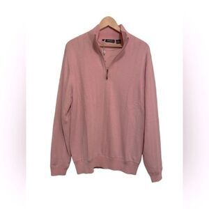 NEW BOBBY JONES golf merino wool 3/4 zip pullover medium pink